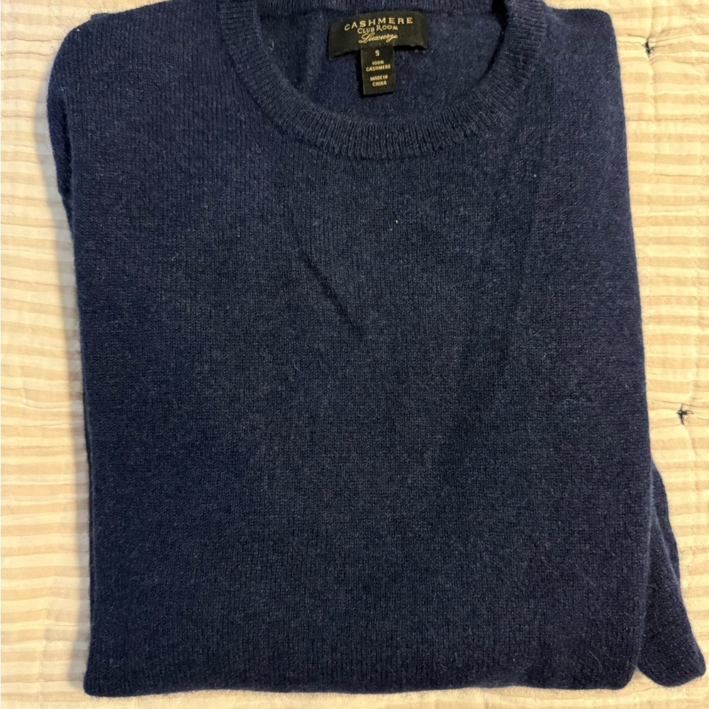 Cashmere Crew Neck Sweater - Navy Blue